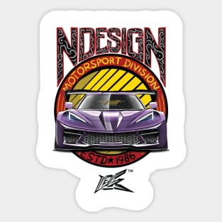 corvette c8 stingray widebody purple Sticker